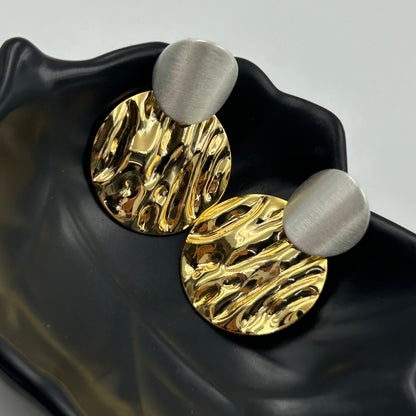 18K Gold Plated Two tone dangle earrings
