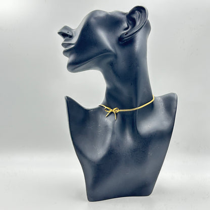 Side Bow Necklace 18k gold plated
