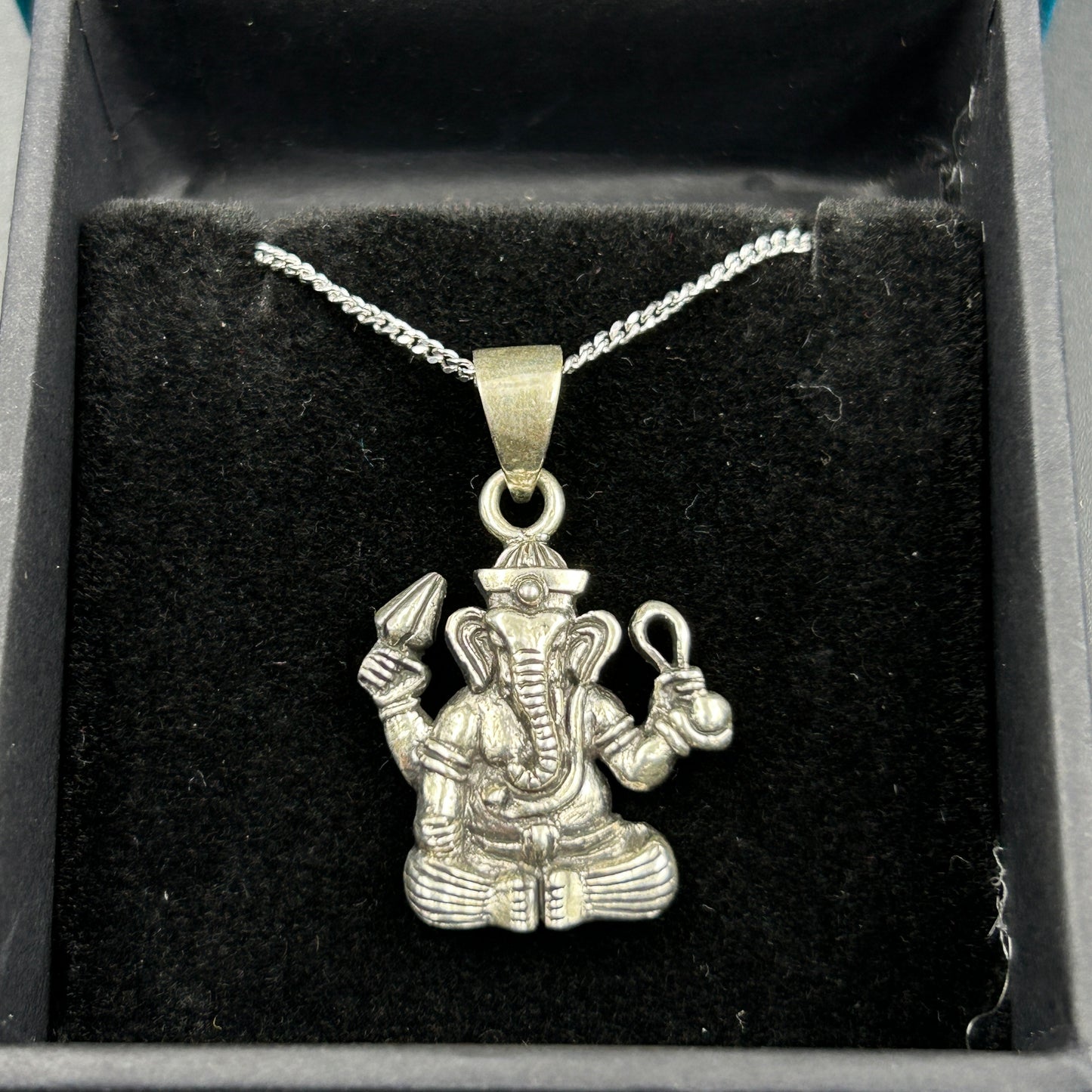 Oxodised Silver Ganesha Pendant