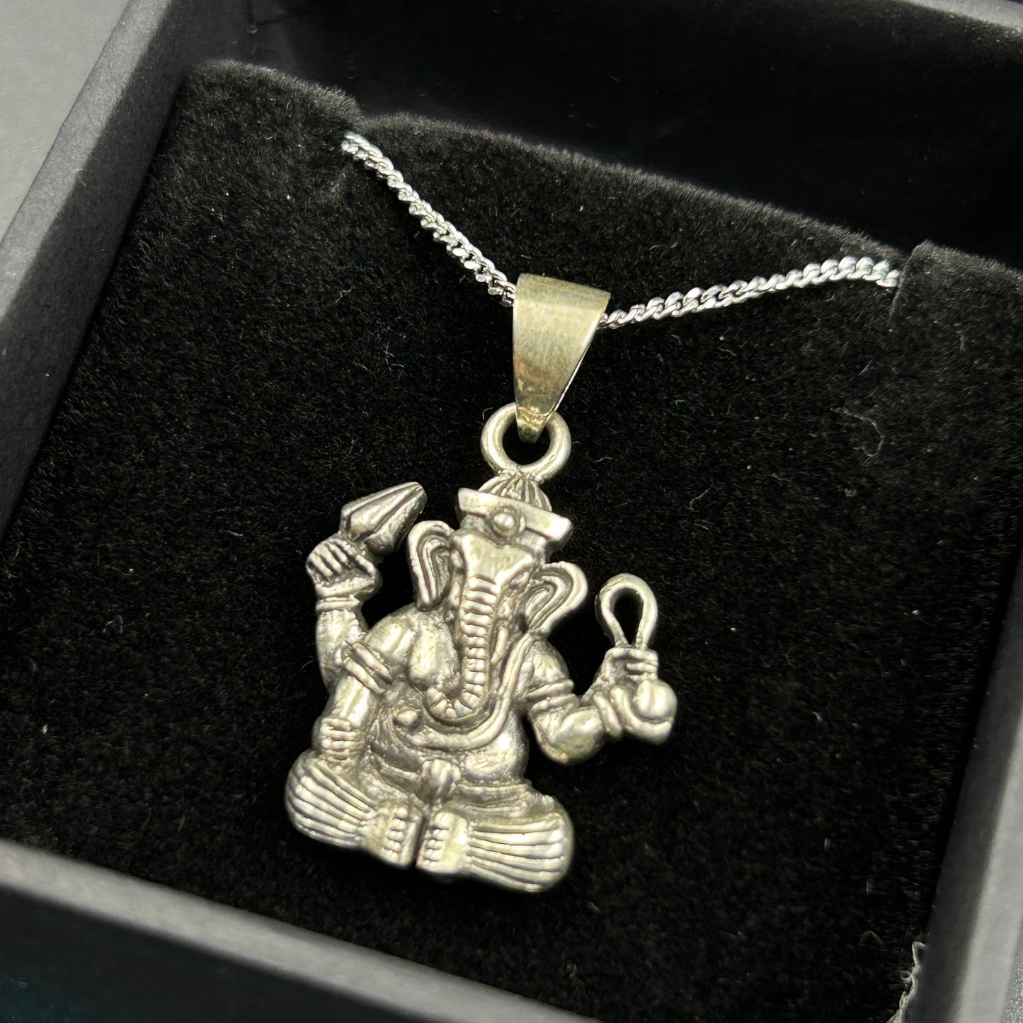 Oxodised Silver Ganesha Pendant