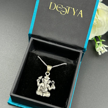 Oxodised Silver Ganesha Pendant