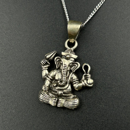 Oxodised Silver Ganesha Pendant