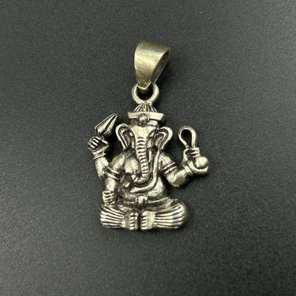 Oxodised Silver Ganesha Pendant