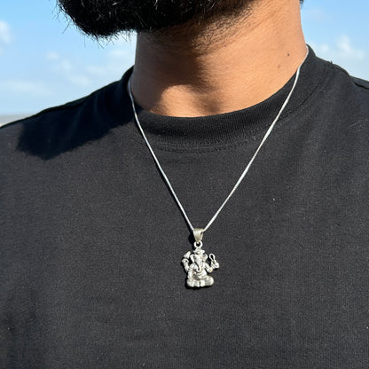 Oxodised Silver Ganesha Pendant