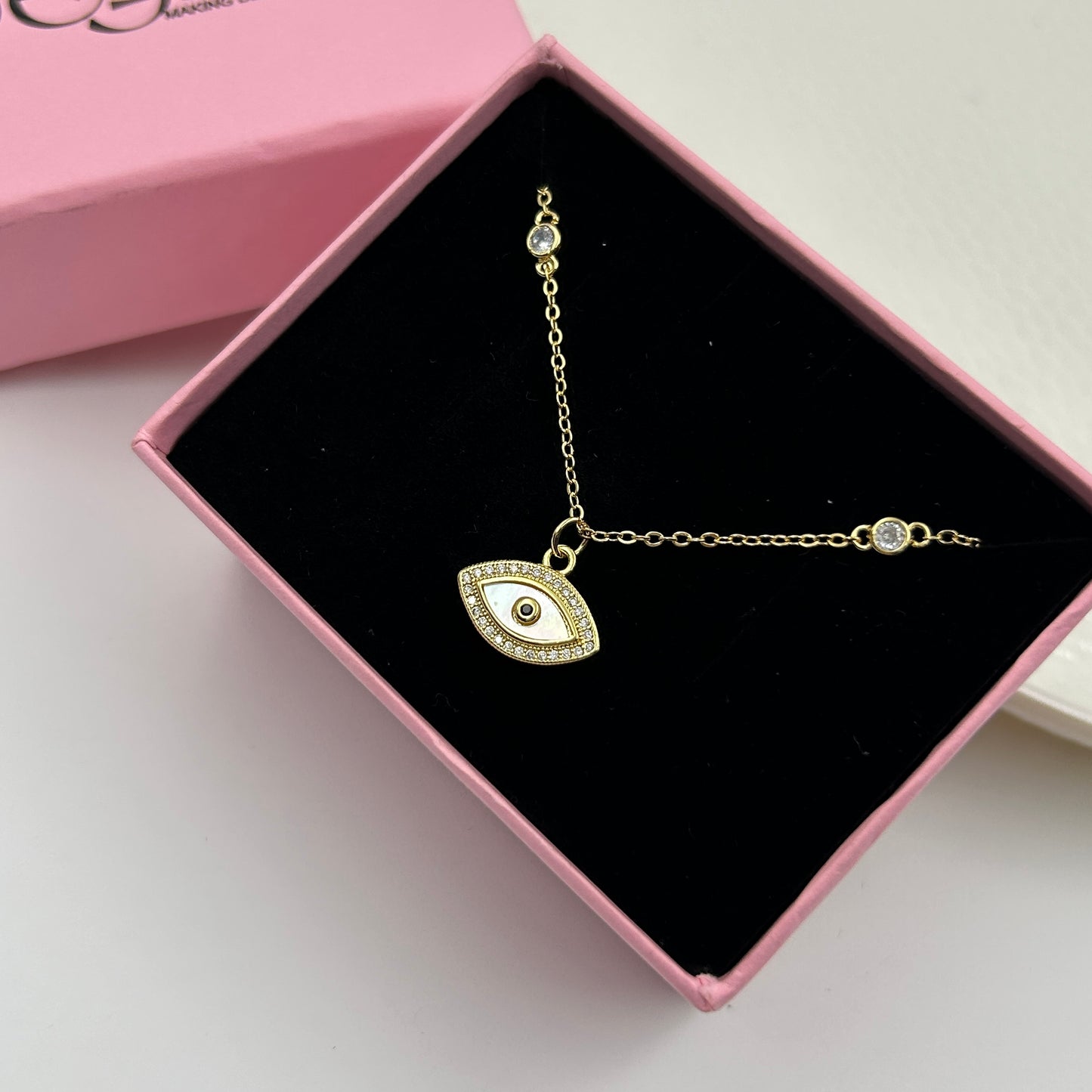 Evil Eye Necklace 18k gold plated