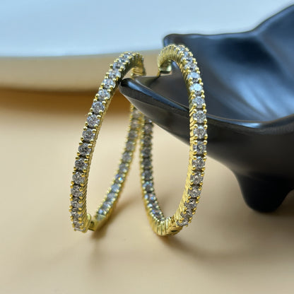 Yellow Gold Diamond Hoop Earrings