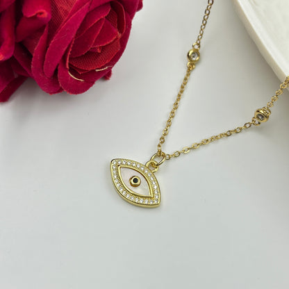 Evil Eye Necklace 18k gold plated