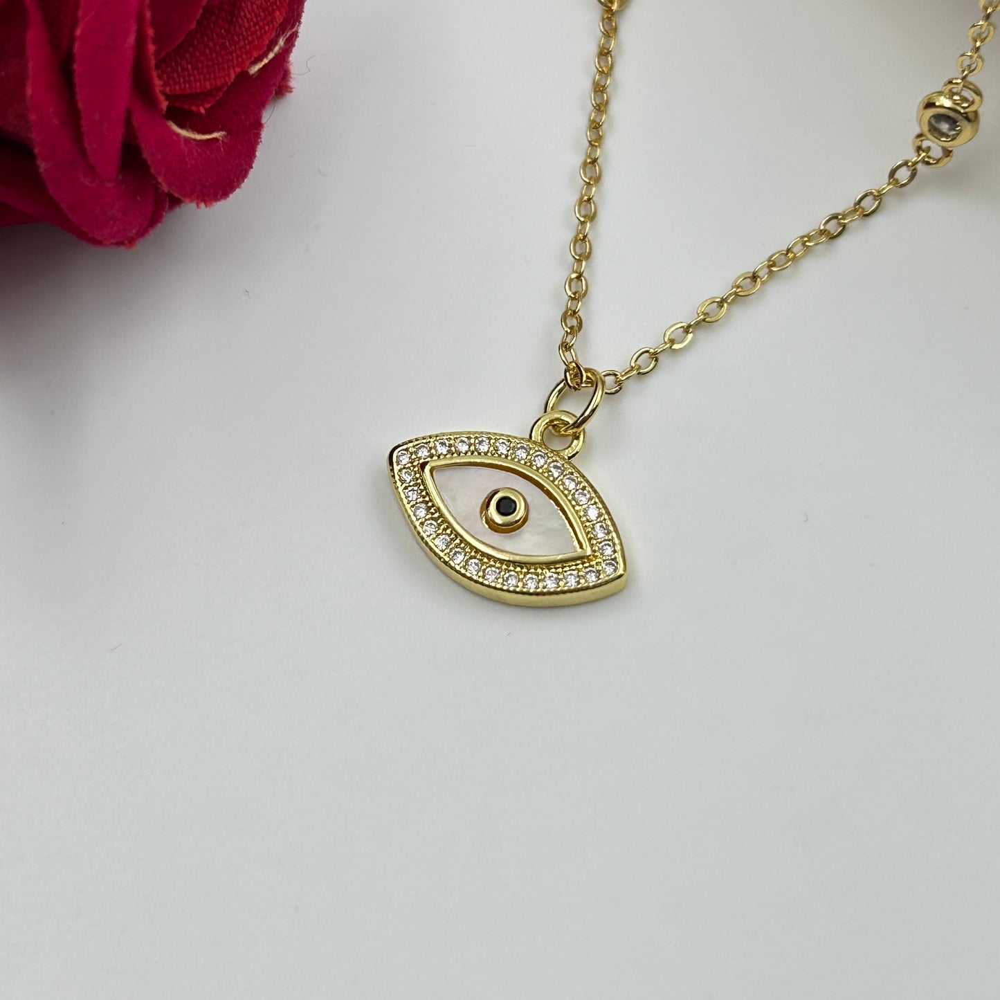 Evil Eye Necklace 18k gold plated