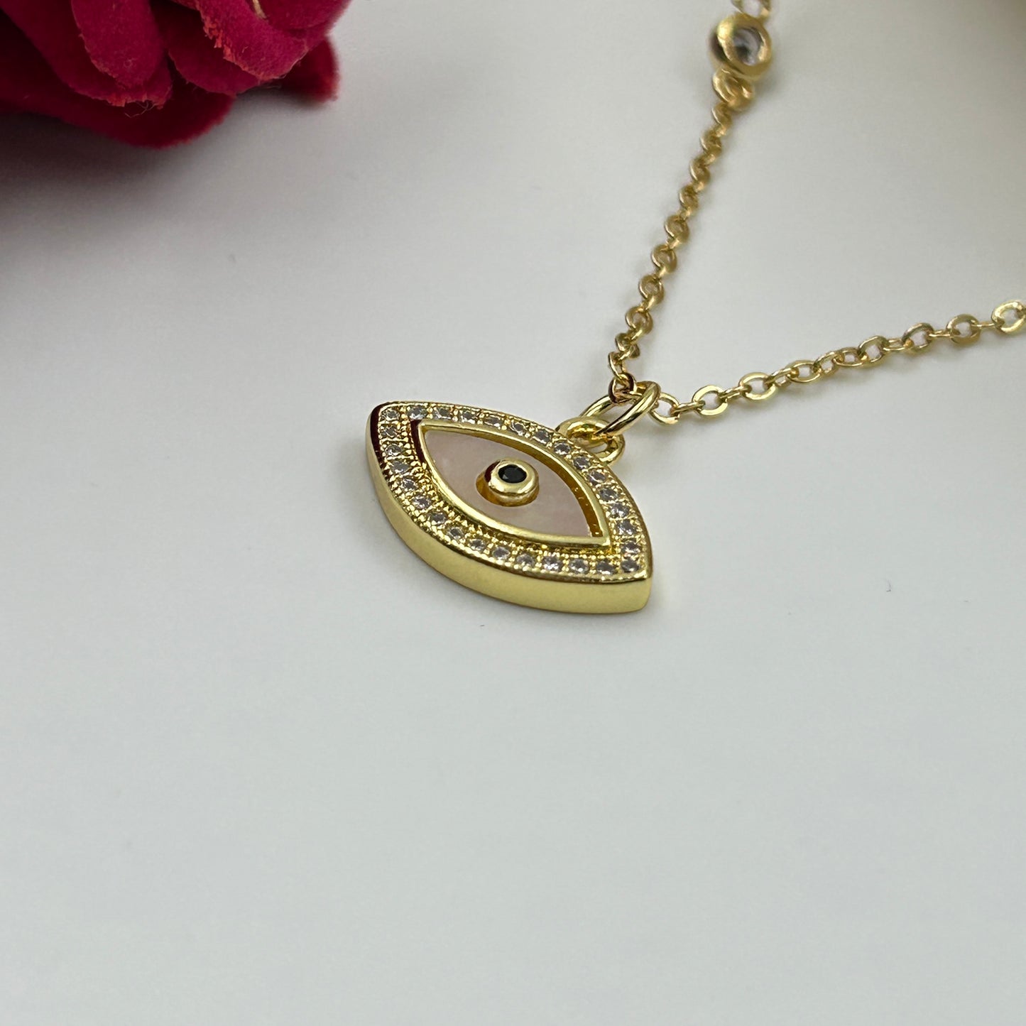 Evil Eye Necklace 18k gold plated