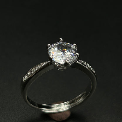 Solitaire Tension Ring 18k White Gold Plated