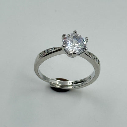 Solitaire Tension Ring 18k White Gold Plated