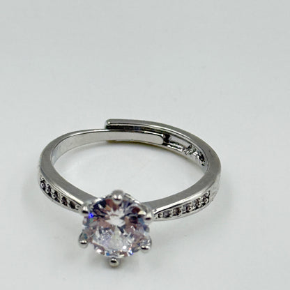 Solitaire Tension Ring 18k White Gold Plated