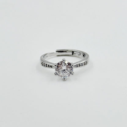 Solitaire Tension Ring 18k White Gold Plated