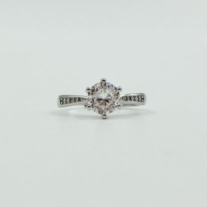 Solitaire Tension Ring 18k White Gold Plated