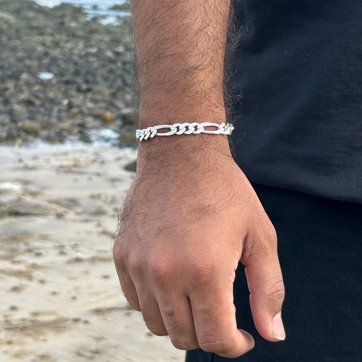 Sterling Silver Cuban Link Bracelet for Men 7''