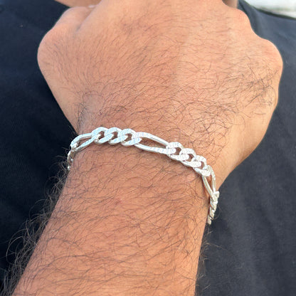 Sterling Silver Cuban Link Bracelet for Men 7''