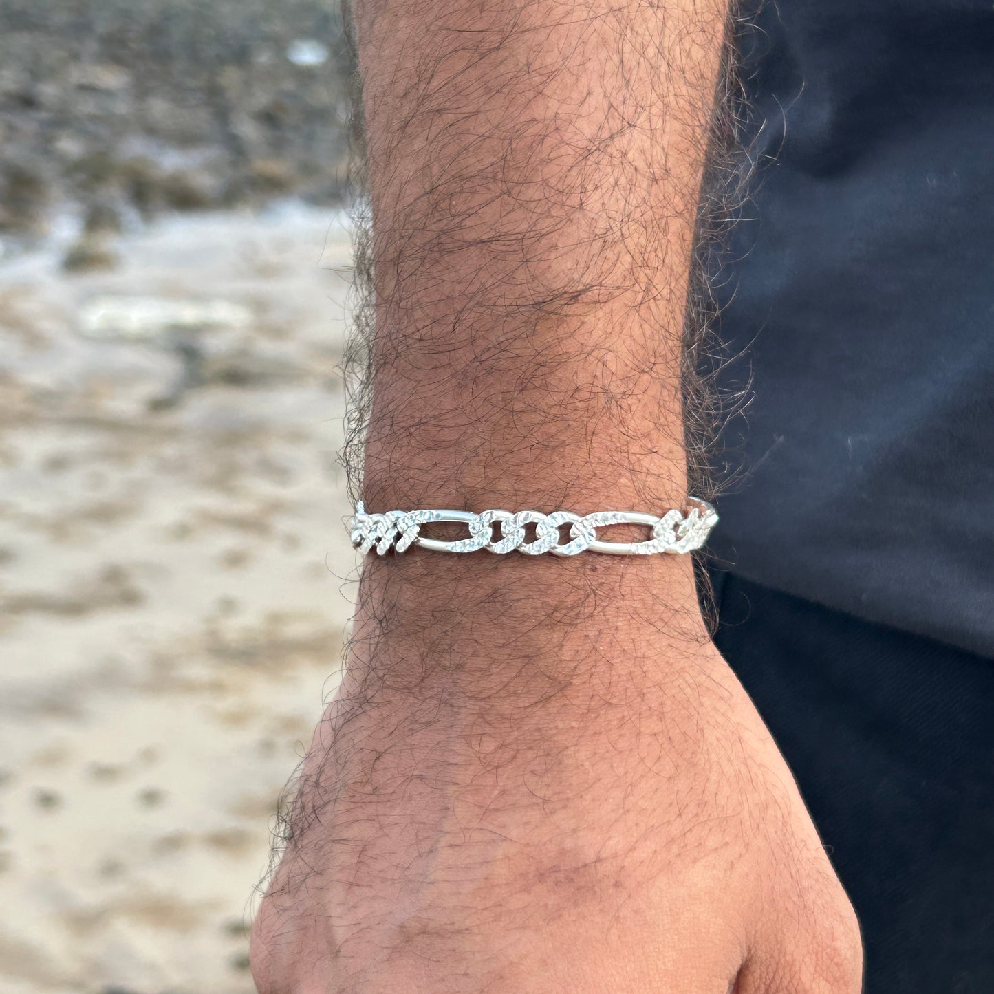 Sterling Silver Cuban Link Bracelet for Men 7''