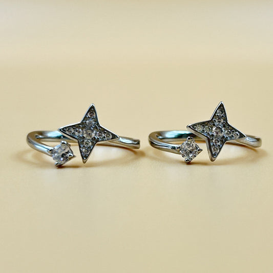 Silver Star Toe Ring