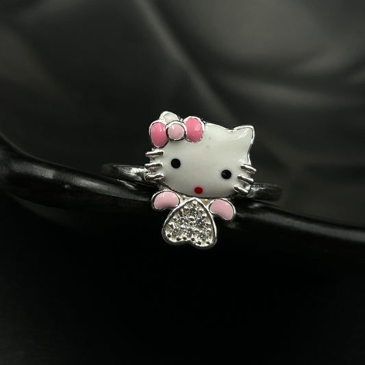 Hello Kitty Ring - Silver Adjustable Ring