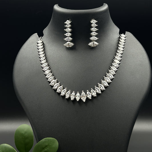 Marquise Cut Necklace Set with Earrings