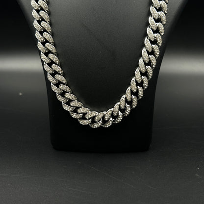 Diamond Cuban Link Chain - Stainless Steel