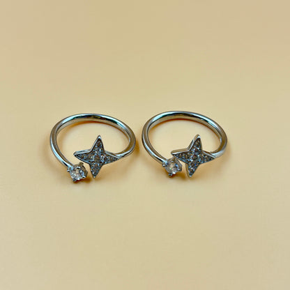 Silver Star Toe Ring