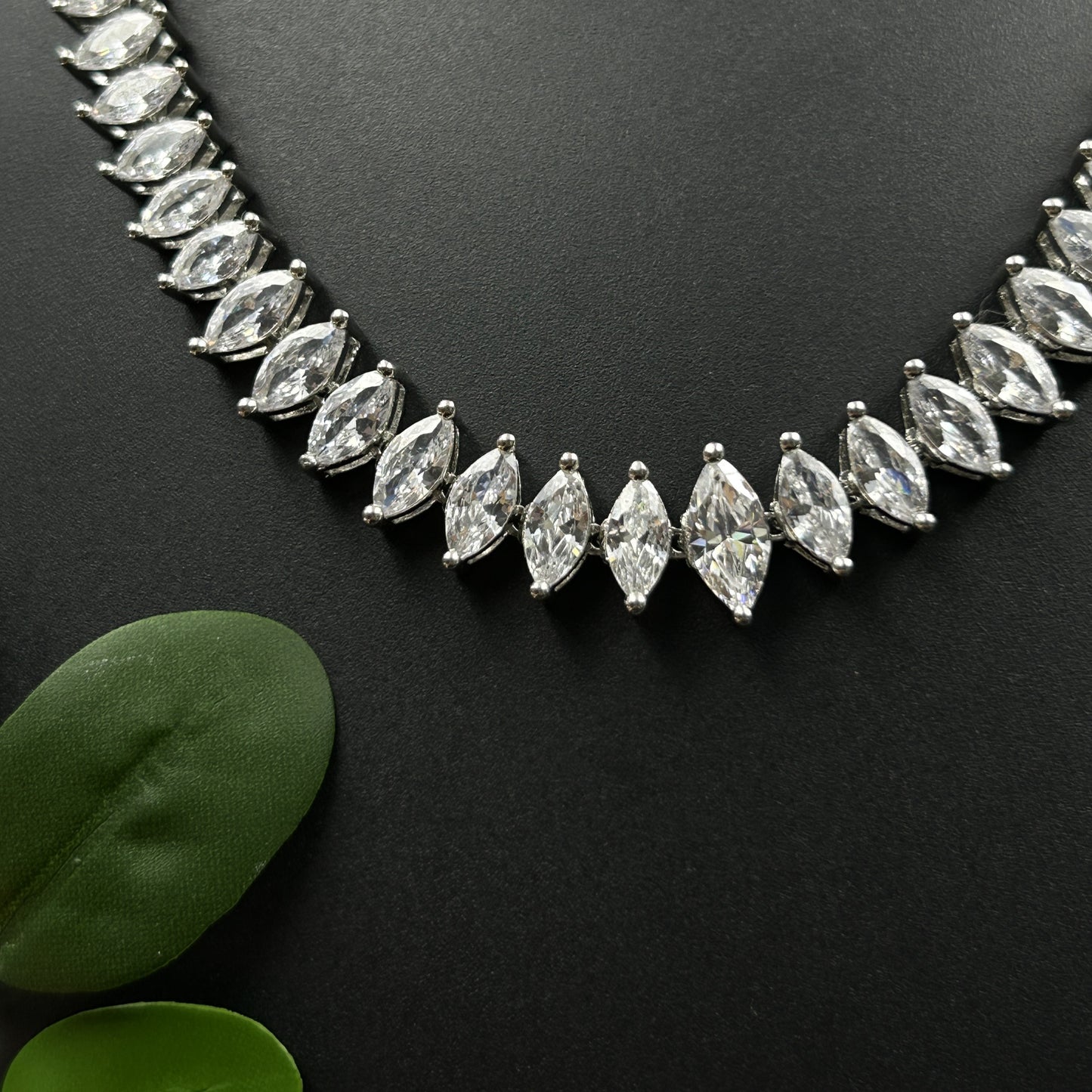 Marquise Cut Necklace Set with Earrings