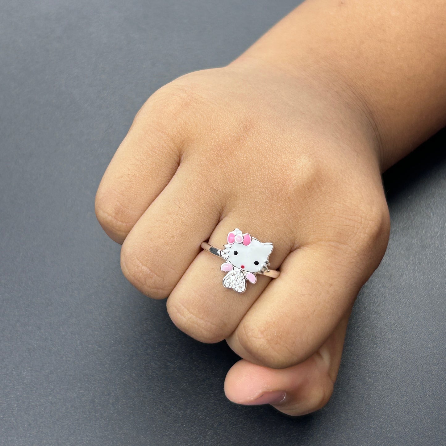 Hello Kitty Ring - Silver Adjustable Ring