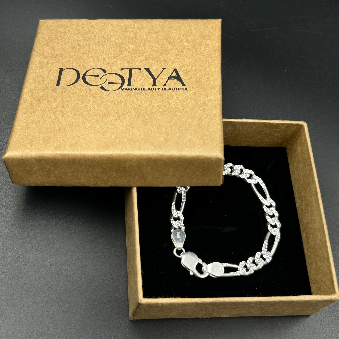 Sterling Silver Cuban Link Bracelet for Men 7''