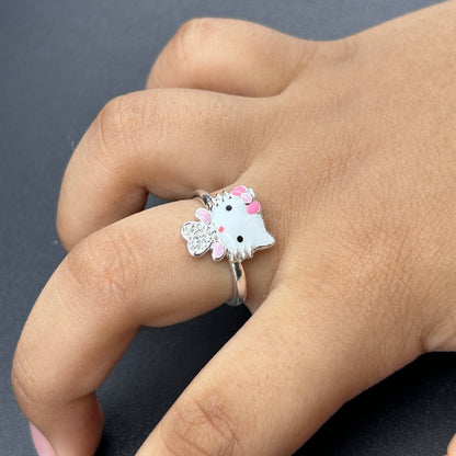 Hello Kitty Ring - Silver Adjustable Ring