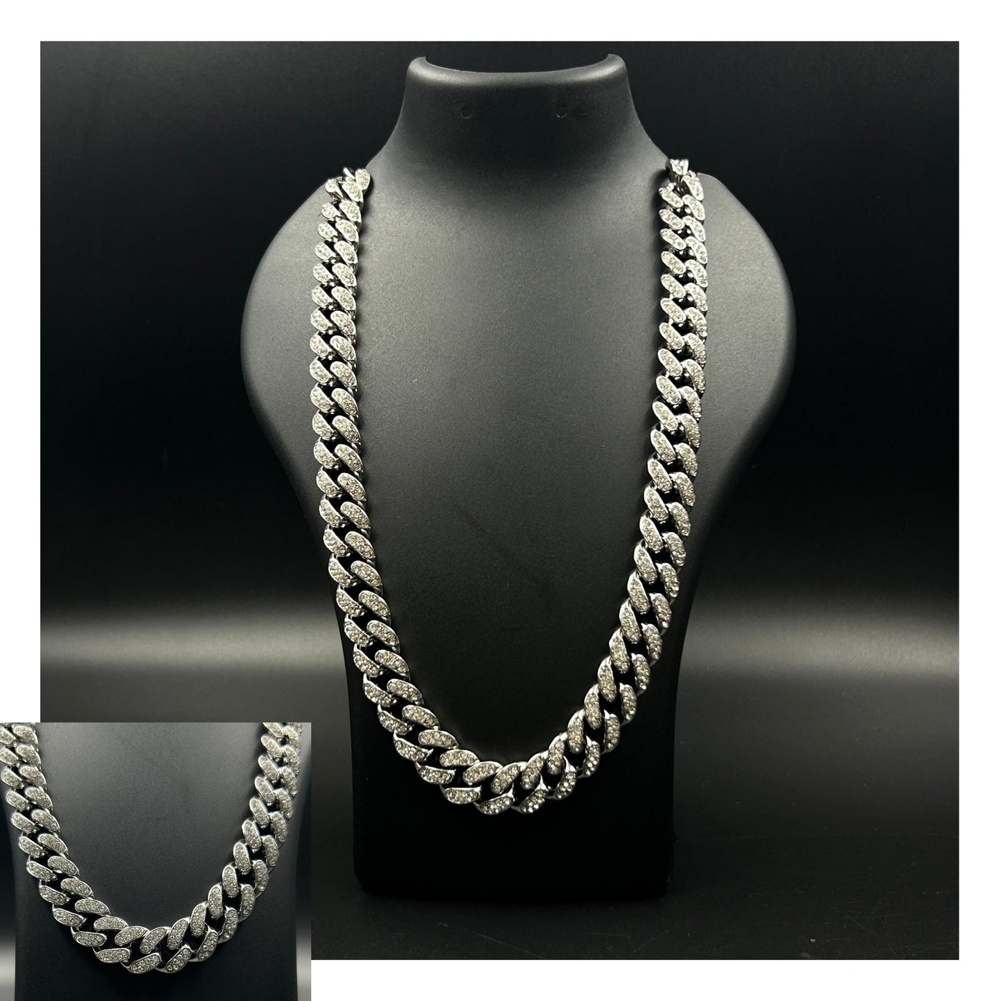 Diamond Cuban Link Chain - Stainless Steel