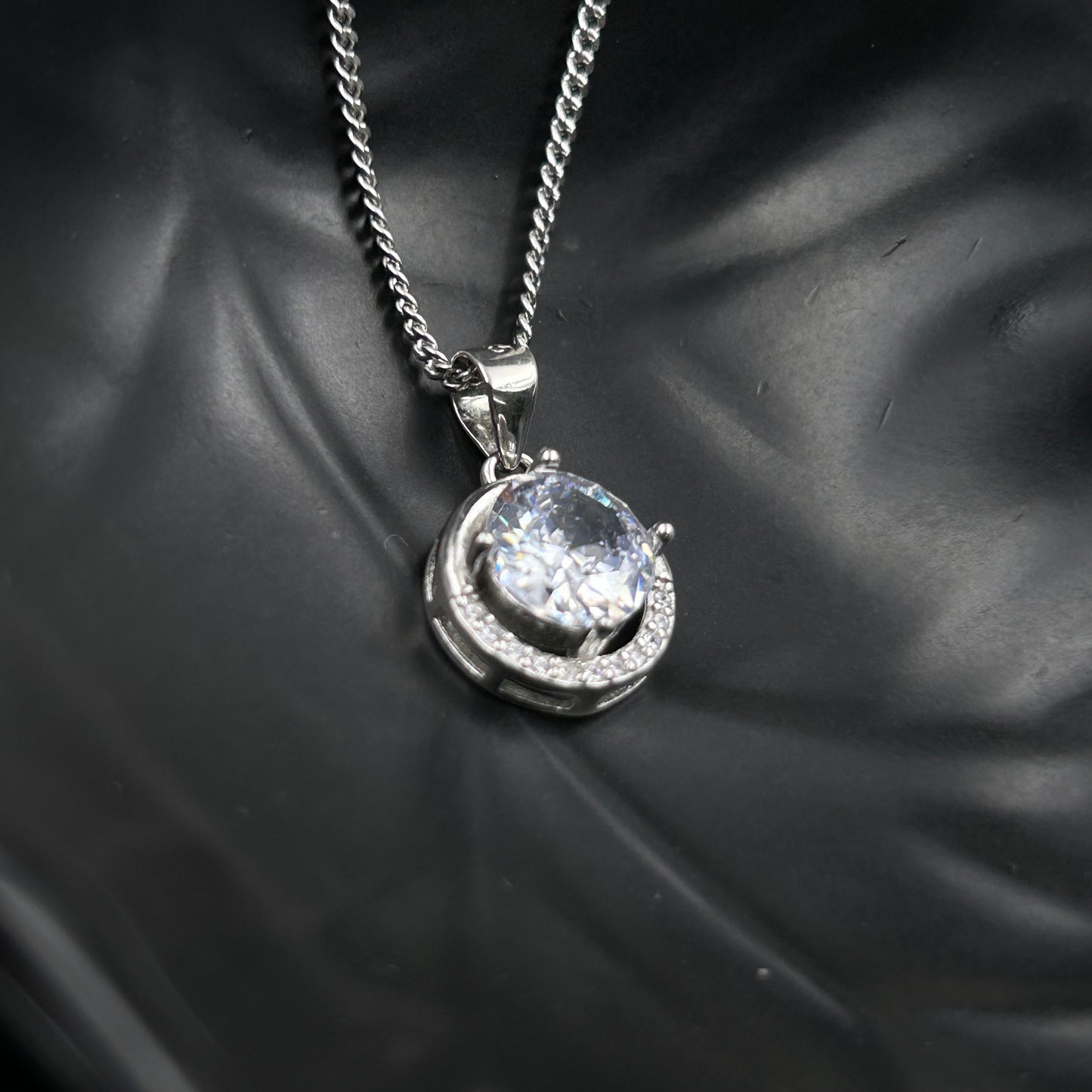 Silver Solitaire Pendant - Minimal Pendant (1)