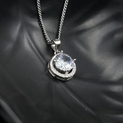 Silver Solitaire Pendant - Minimal Pendant (1)