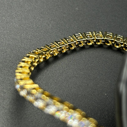 Yellow Gold Silver Bracelet - Solitaire Bracelet