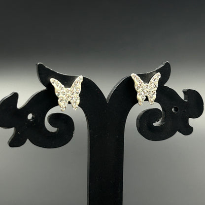 Butterfly Earrings - Silver Stud Earrings