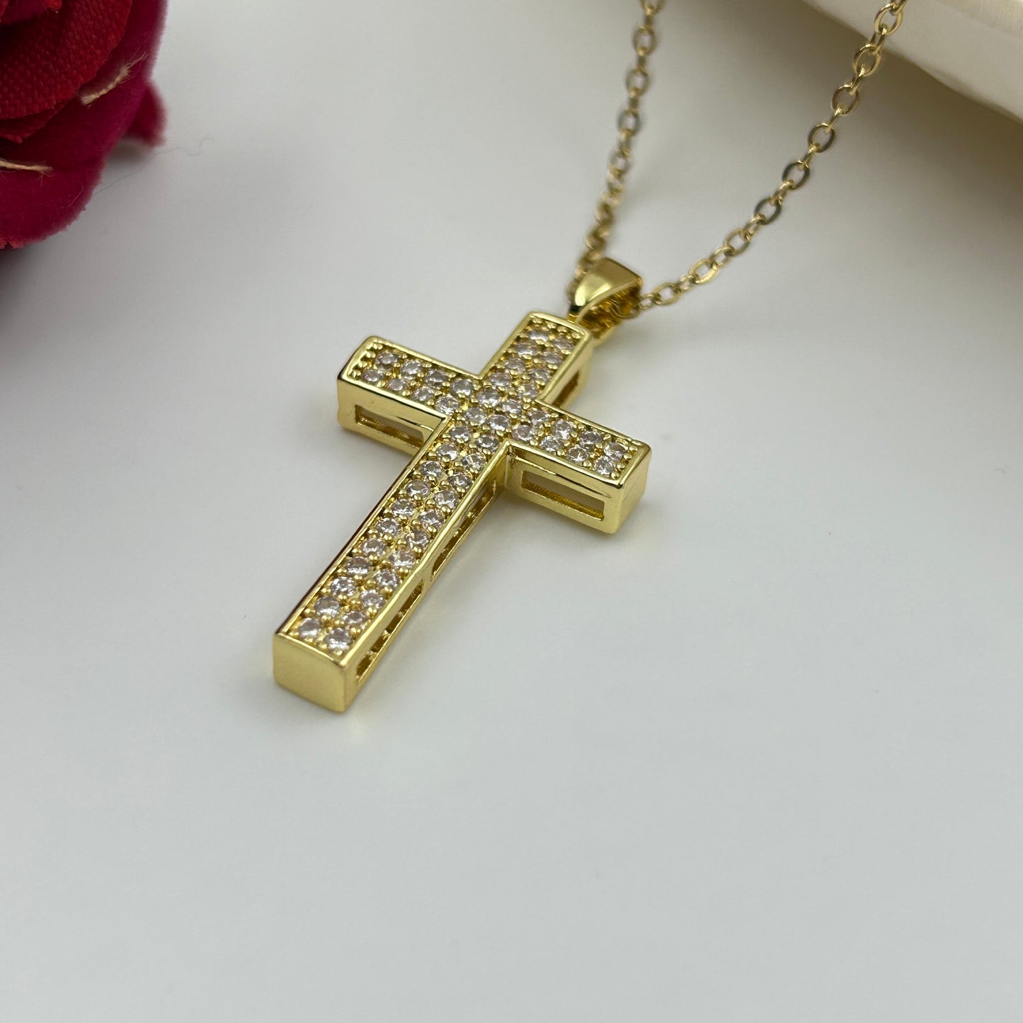 Unisex Jesus Cross Pendant 18k gold plated