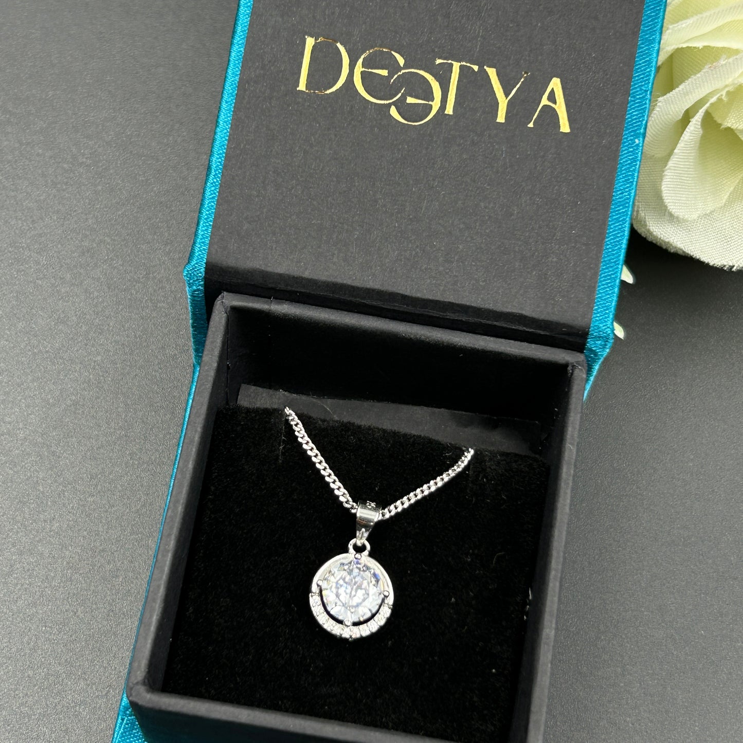 Silver Solitaire Pendant - Minimal Pendant (1)