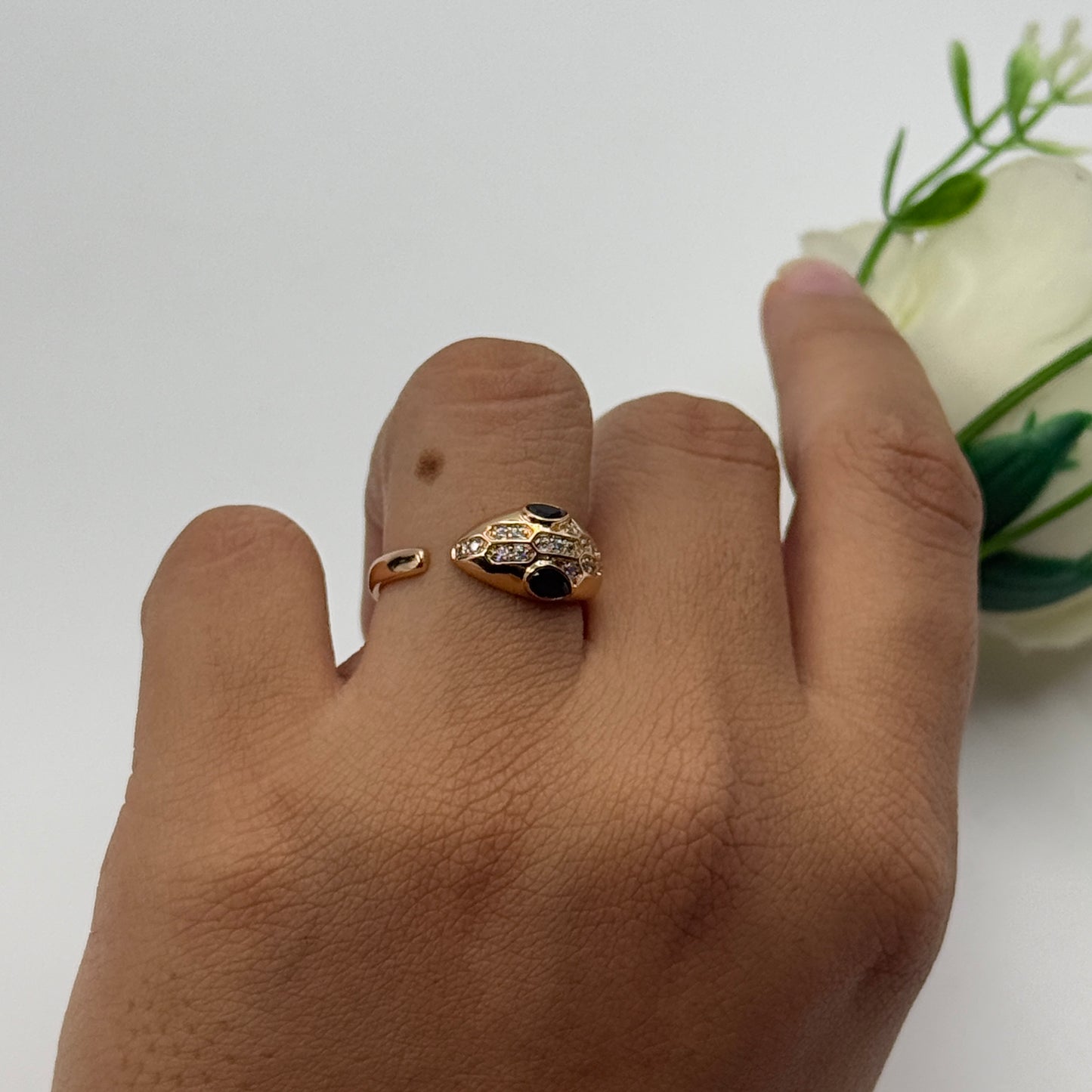 18k Rose Gold Plated Sanke Ring