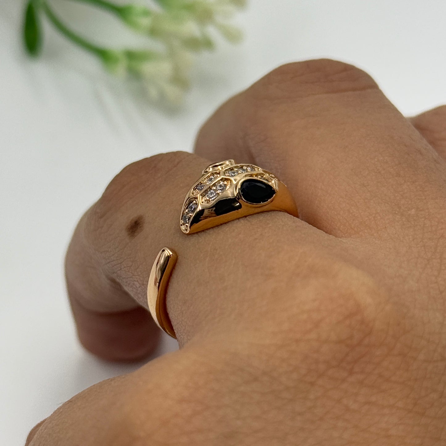 18k Rose Gold Plated Sanke Ring