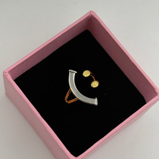 Smiley Face Ring 18k Yellow Gold Plated Ring