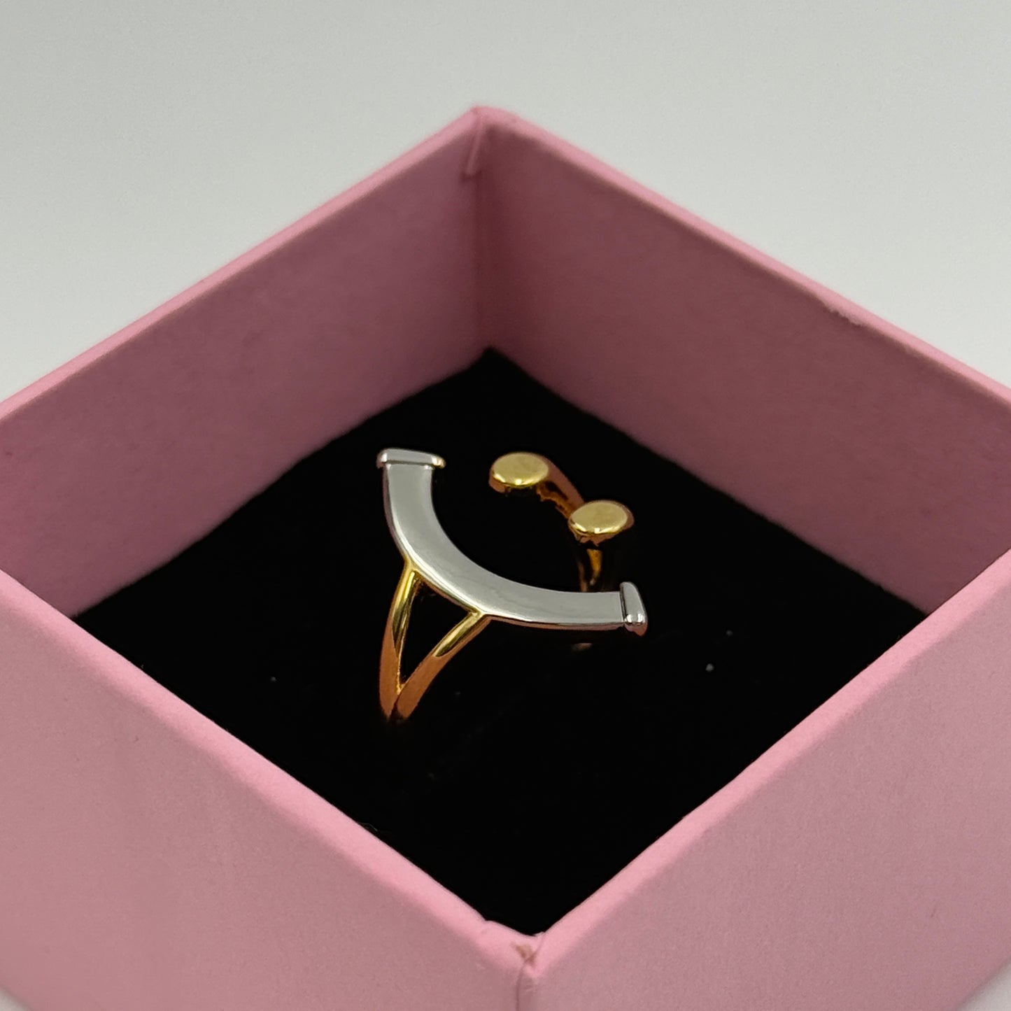 Smiley Face Ring 18k Yellow Gold Plated Ring