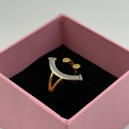 Smiley Face Ring 18k Yellow Gold Plated Ring