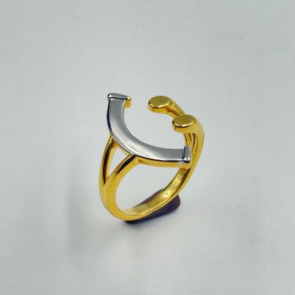 Smiley Face Ring 18k Yellow Gold Plated Ring