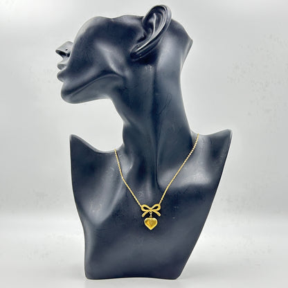 18k gold plated Heart and Bow Necklace