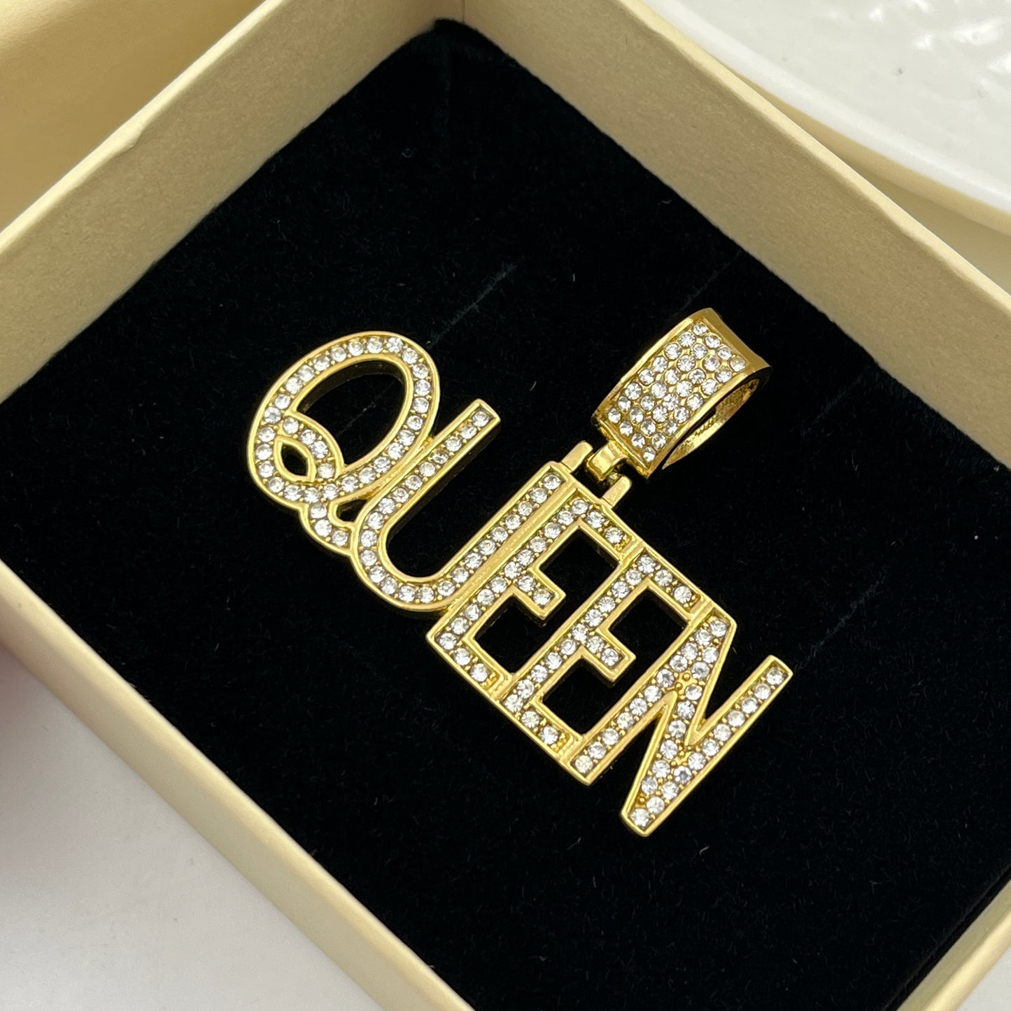 QUEEN Name Pendant - Stainless Steel
