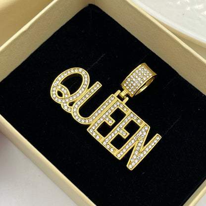 QUEEN Name Pendant - Stainless Steel