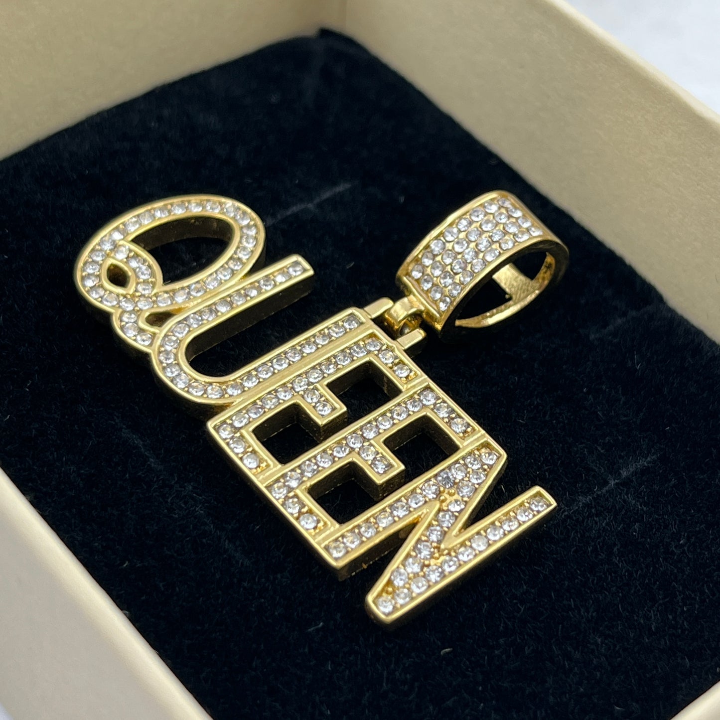 QUEEN Name Pendant - Stainless Steel