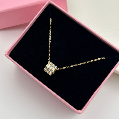 Women's Round Necklace 18k gold plated