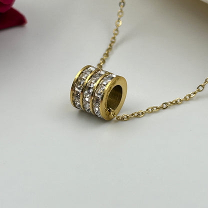 Women's Round Necklace 18k gold plated