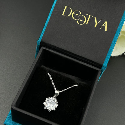 Silver Solitaire Pendant - Minimal Pendant (8)